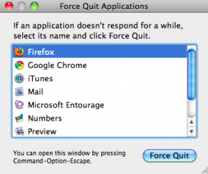 key command for force quit on mac